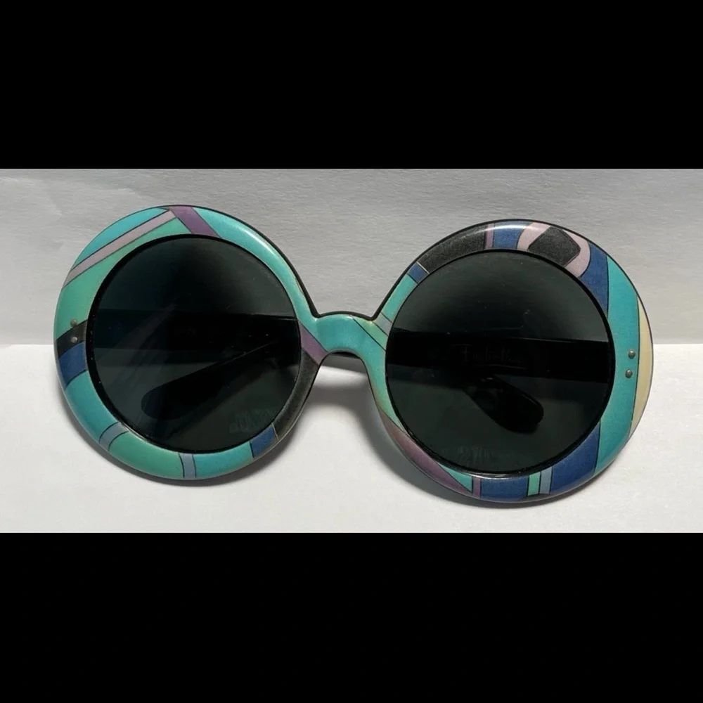 🔥 Vintage Emilio Pucci Sunglasses, 1960's Green Blue Purple/ Vivara Design Chic